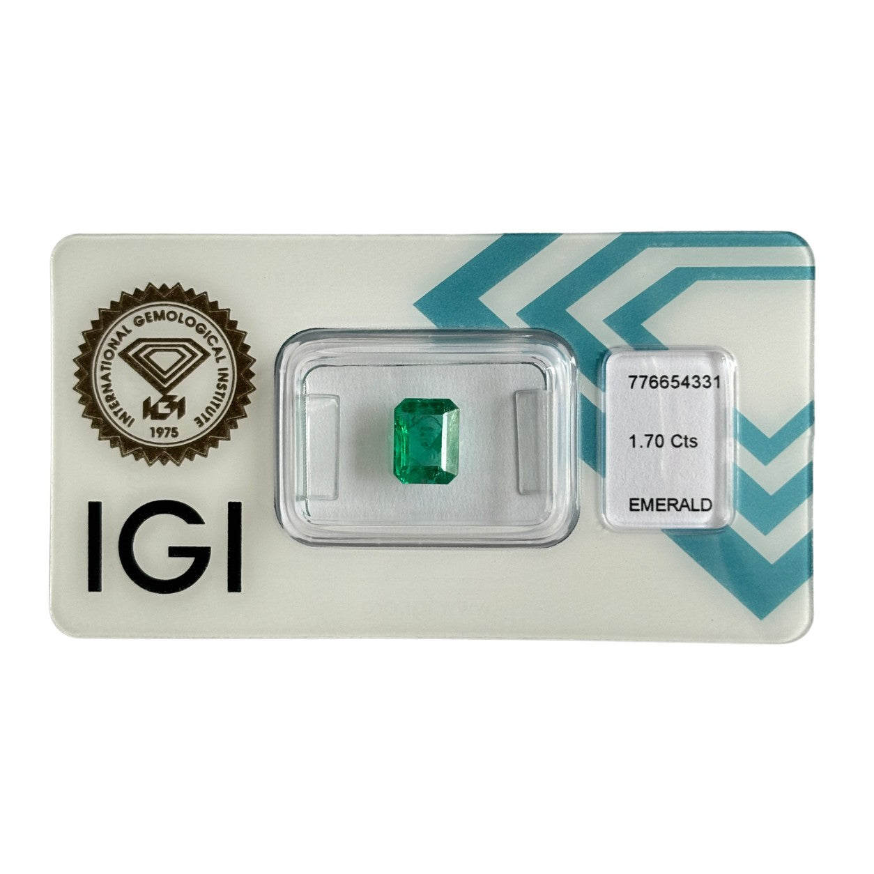 Natürlicher grüner Smaragd, Oktagon Emerald Cut, 1,70 ct, zertifizierter Edelstein für hochwertigen Schmuck.