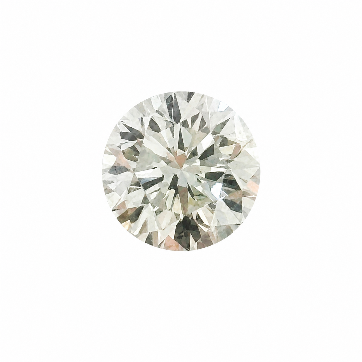 Natürlicher Diamant, Round Brilliant Cut, 0,77 ct, Farbe H, VVS2, zertifizierter Edelstein für hochwertigen Schmuck, Detailaufnahme.