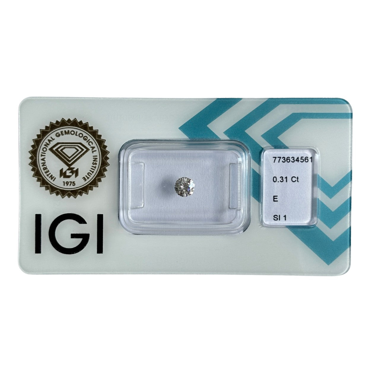 Natürlicher Diamant Farbe E, rund Brilliant Cut, 0,31 ct, SI1, zertifizierter Edelstein für Schmuck.