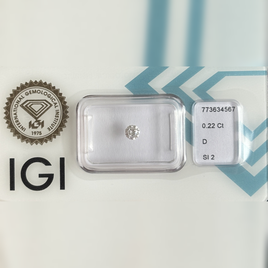 Natürlicher Diamant – 0,22 ct | Round Brilliant | D / SI2