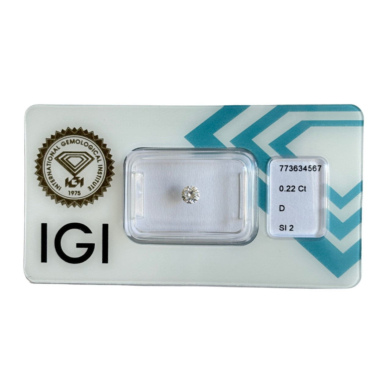 Natürlicher Diamant Farbe D, rund Brilliant Cut, 0,22 ct, SI2, zertifizierter Edelstein für Schmuck.