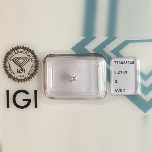 Natürlicher Diamant – 0,23 ct | Round Brilliant | G / VVS2