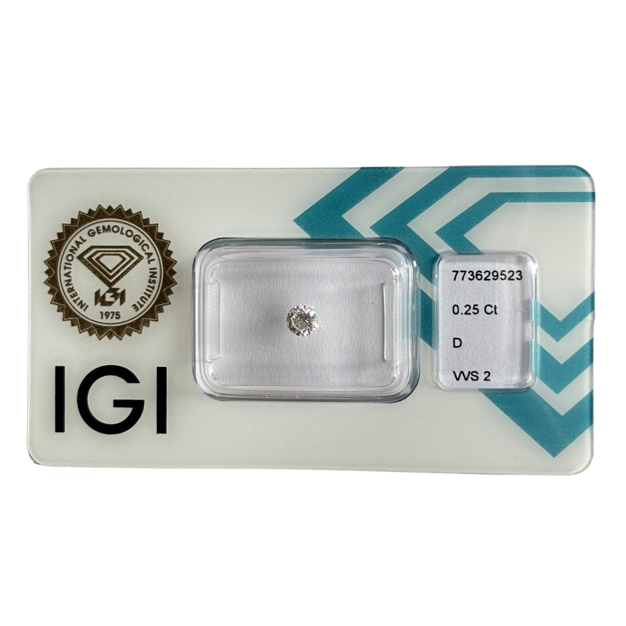 Natürlicher Diamant Farbe D, rund Brilliant Cut, 0,25 ct, VVS2, zertifizierter Edelstein für Schmuck.