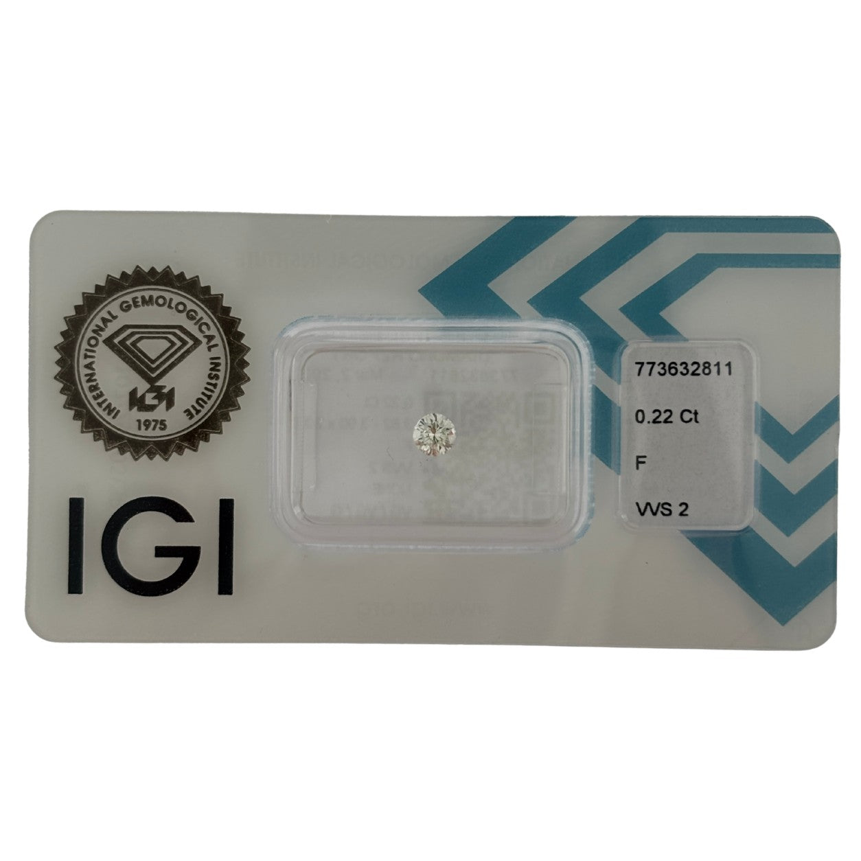 Natürlicher Diamant Farbe F, rund Brilliant Cut, 0,22 ct, VVS2, zertifizierter Edelstein für Schmuck.