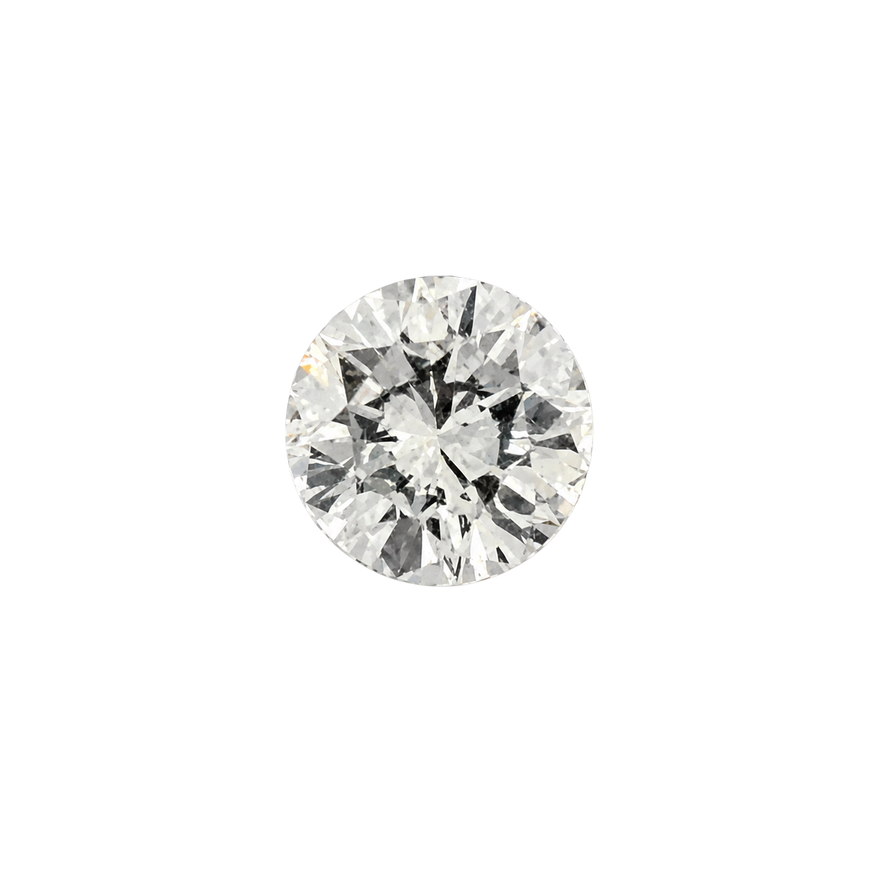 Natürlicher Diamant, Round Brilliant Cut, 0,53 ct, Farbe F, VS1, zertifizierter Edelstein für hochwertigen Schmuck, Detailaufnahme. 
