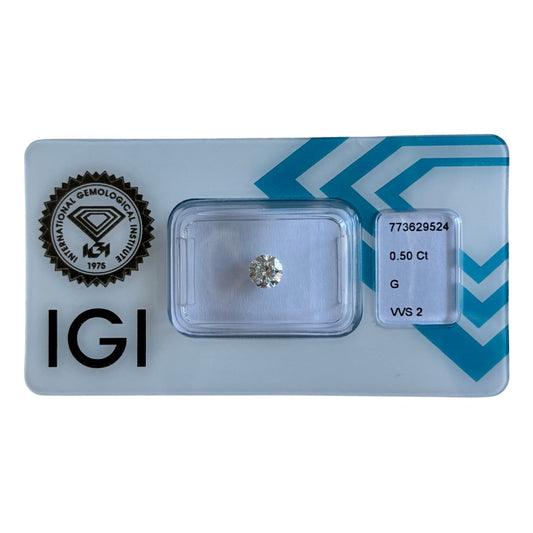 Natürlicher Diamant, G VVS2, Round Brilliant, 0,50 ct, zertifizierter Edelstein für hochwertigen Schmuck.