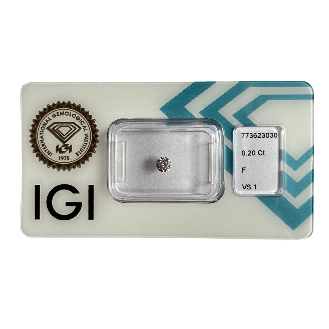 Natürlicher Diamant Farbe F, rund Brilliant Cut, 0,20 ct, VS1, zertifizierter Stein für Schmuck.
