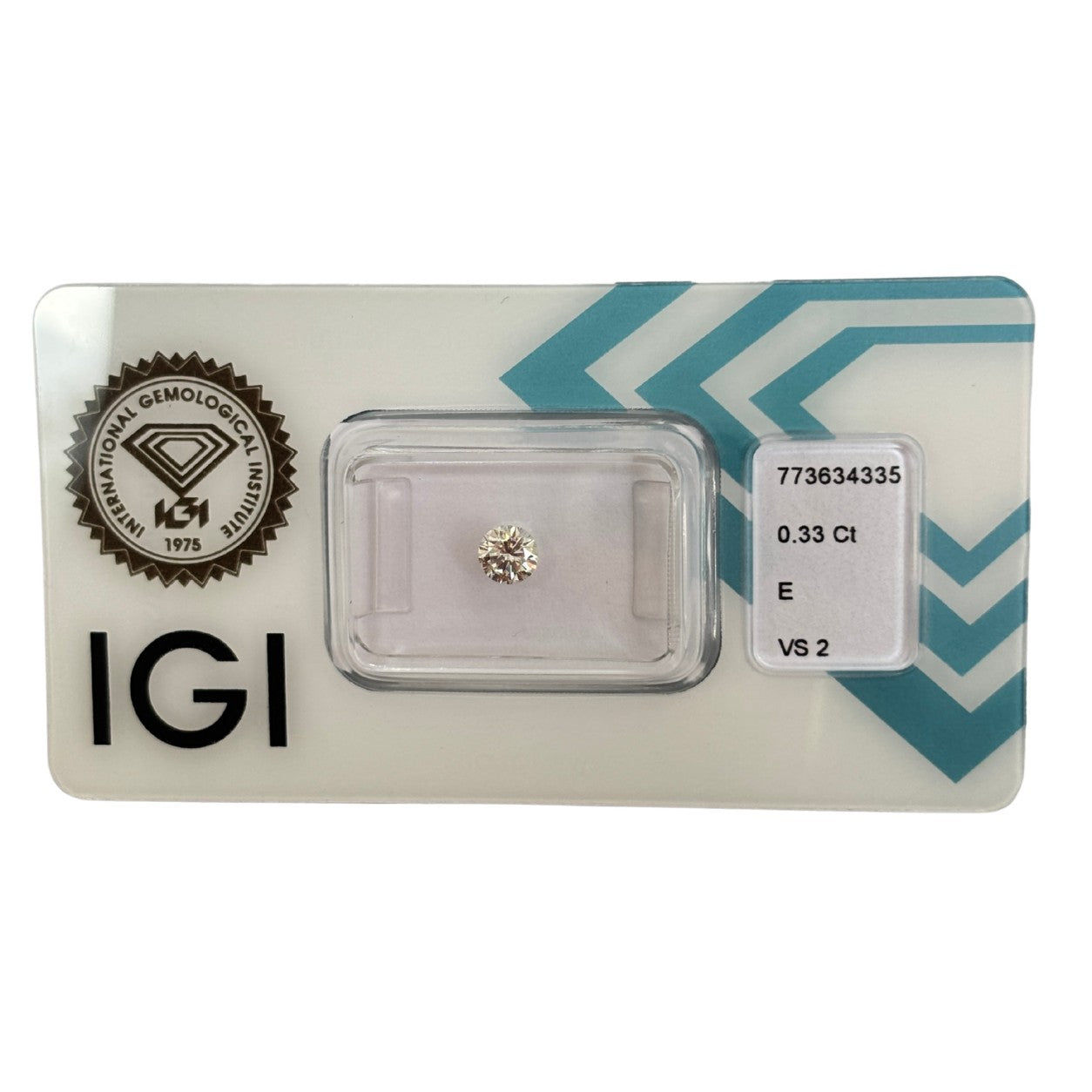 Natürlicher Diamant Farbe E, rund Brilliant Cut, 0,33 ct, VS2, zertifizierter Stein für Schmuck.