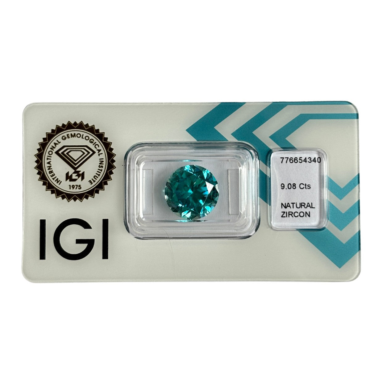 Natürlicher blauer Zirkon, rund Mixed Cut, 9,08 ct, zertifizierter Edelstein für hochwertigen Schmuck.