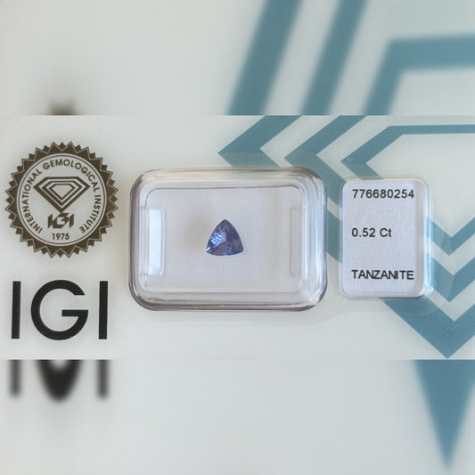 Natürlicher Tansanit – 0,52 ct | Trilliant Mixed Cut | Tief Violett-Blau