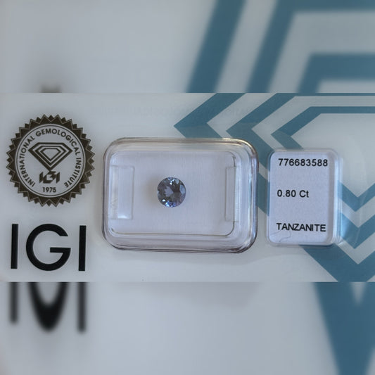 Natürlicher Tansanit – 0,80 ct | Round Mixed Cut | Tief Bläulich-Purpur