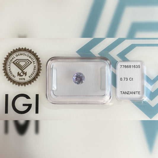 Natürlicher Tansanit – 0,73 ct | Round Mixed Cut | Blau-Violett