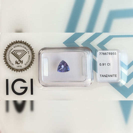 Natürlicher Tansanit – 0,91 ct | Triangular Mixed Cut | Tief Violett-Blau