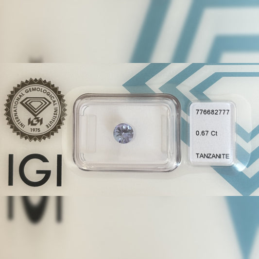 Natürlicher Tansanit – 0,67 ct | Round Mixed Cut | Tief Violett-Blau