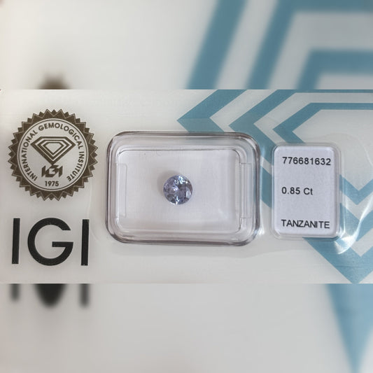 Natürlicher Tansanit – 0,85 ct | Round Mixed Cut | Violett-Blau