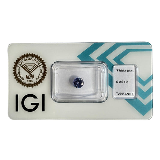 Natürlicher violett-blauer Tansanit, Rund Mixed Cut, 0,85 ct, zertifizierter Edelstein für hochwertigen Schmuck