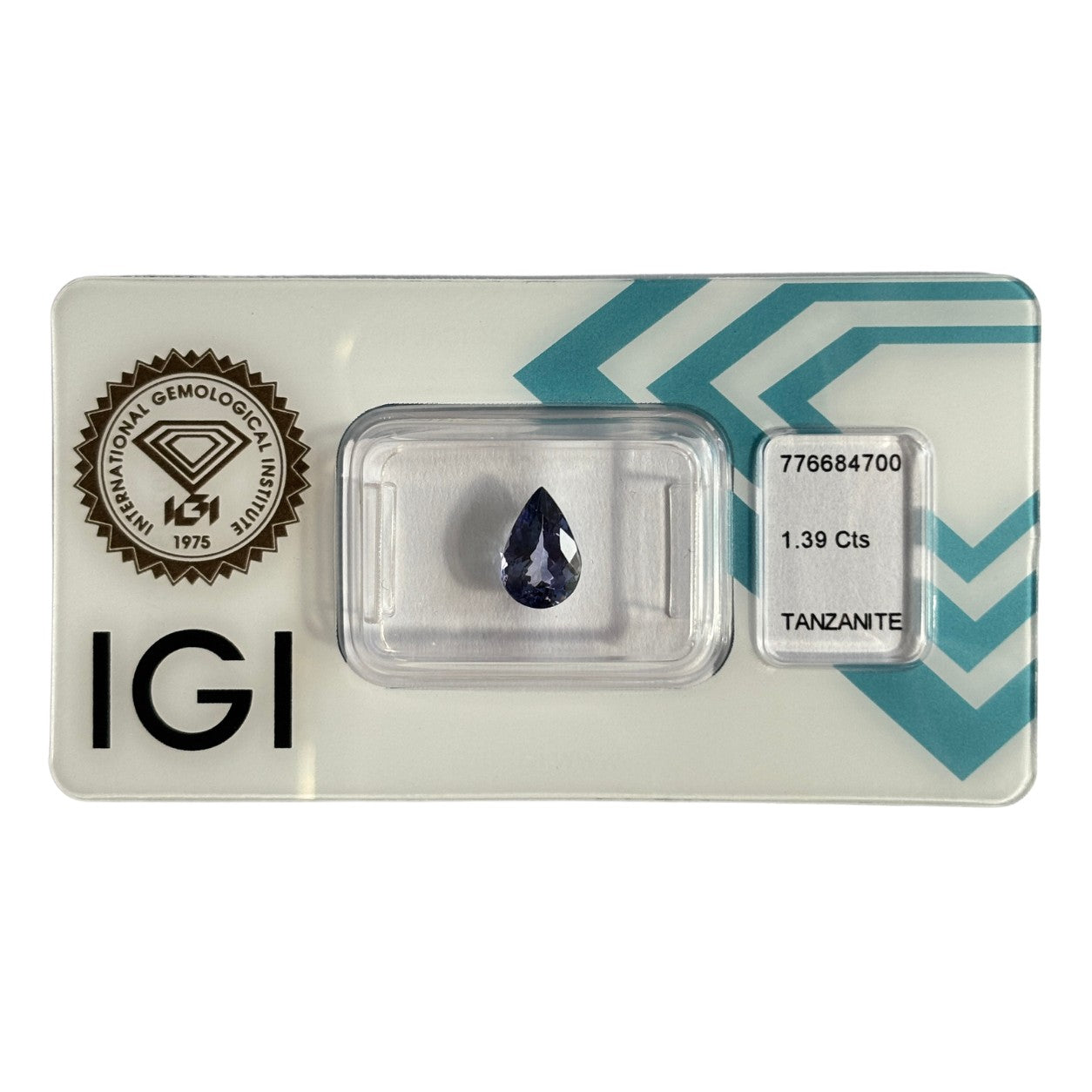 Natürlicher tief violett-blauer Tansanit, Pear Mixed Cut, 1,39 ct, zertifizierter Edelstein für hochwertigen Schmuck.