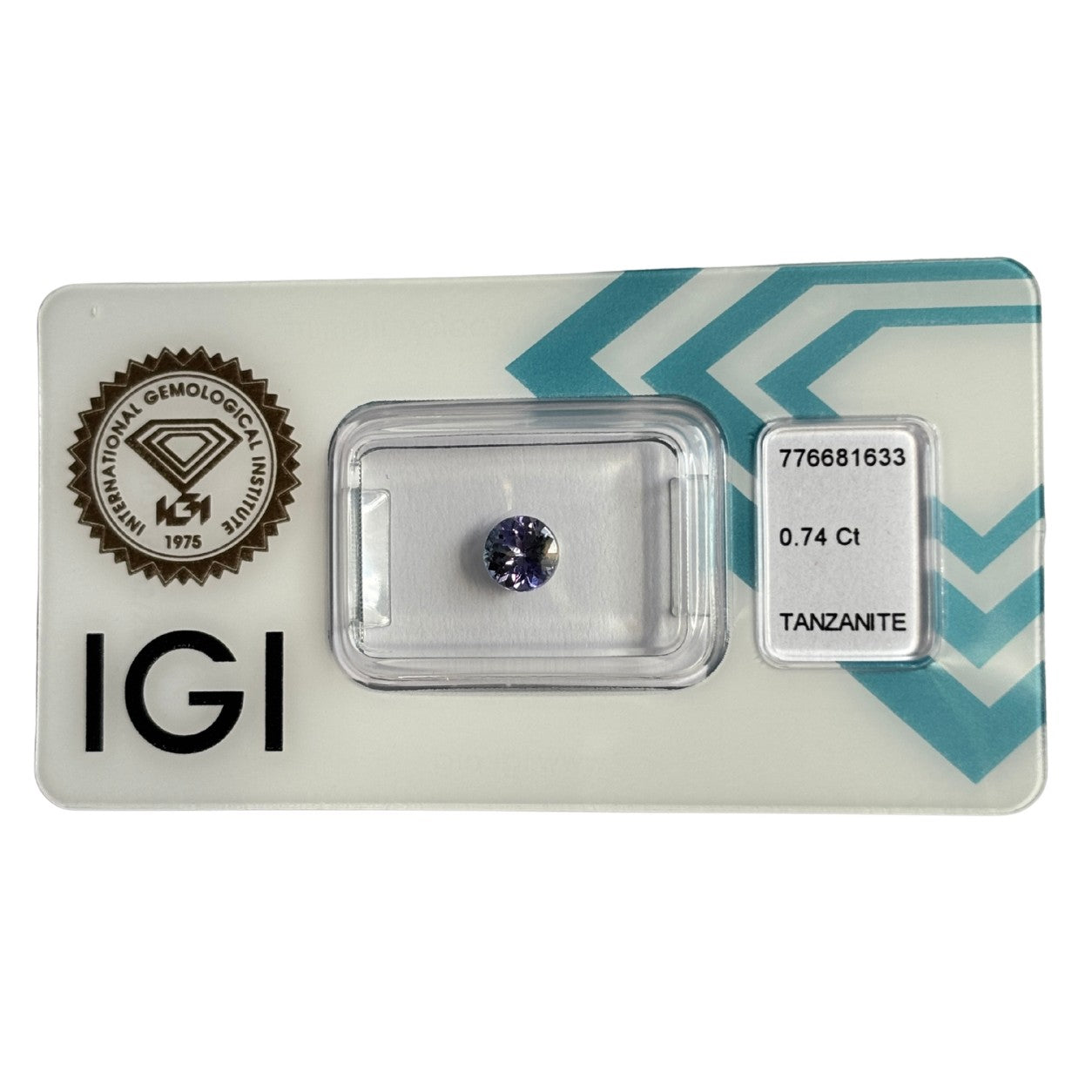 Natürlicher violett-blauer Tansanit, rund Mixed Cut, 0,74 ct, zertifizierter Edelstein für hochwertigen Schmuck.
