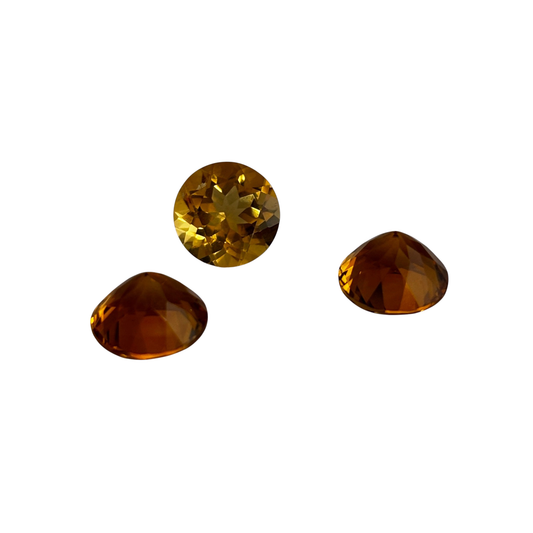 Natürlicher Citrin Palmeira orange, rund Mixed Cut, 8 mm, schöner Stein für Schmuck, wird einzeln verkauft.
