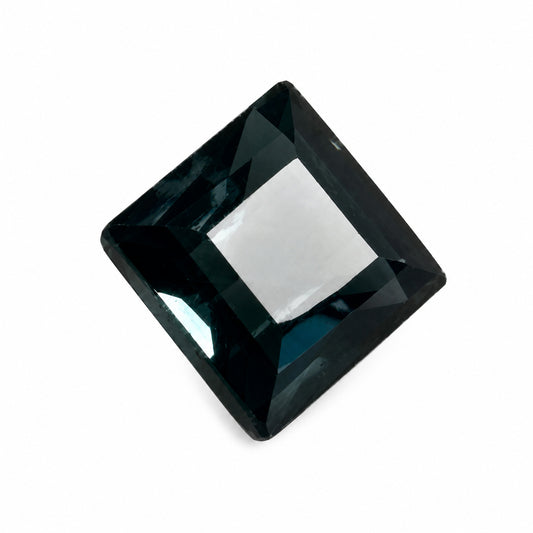Natürlicher Turmalin - 0,44 ct | Carré-Schliff, facettiert | Petrolgrün