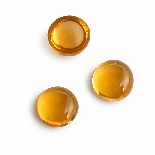Natürlicher Citrin - ca. 0,43 ct | Rund Cabochon | Orange