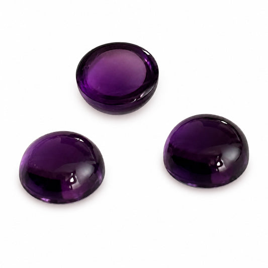 Natürlicher Amethyst - ca. 1,18 ct | Round Cabochon | Dunkelviolett