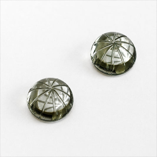 Natürlicher Prasiolith - Paar | 8,41 ct gesamt | Round Flowercut | Hellgrün