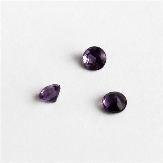 Natürlicher Amethyst - ca. 0,01 ct | Rund facettiert | Hellviolett