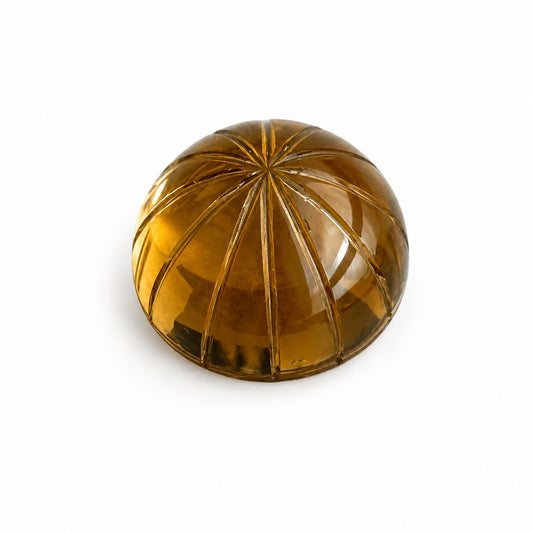 Natürlicher Citrin - 7,99 ct | Round Flowercut | Champagne