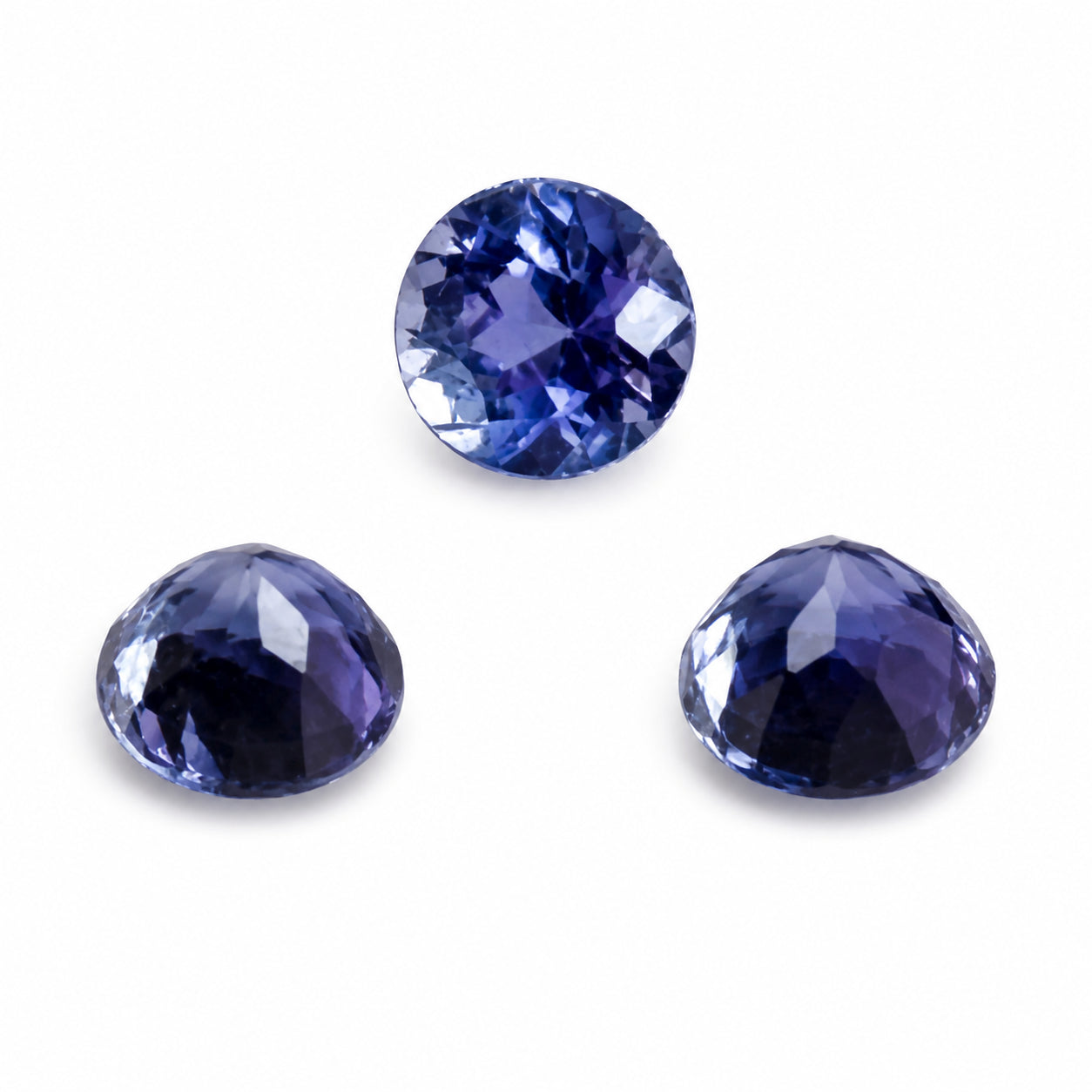 Natürlicher Tansanit - ca. 0,13 ct | Rund facettiert | Blau-Violett