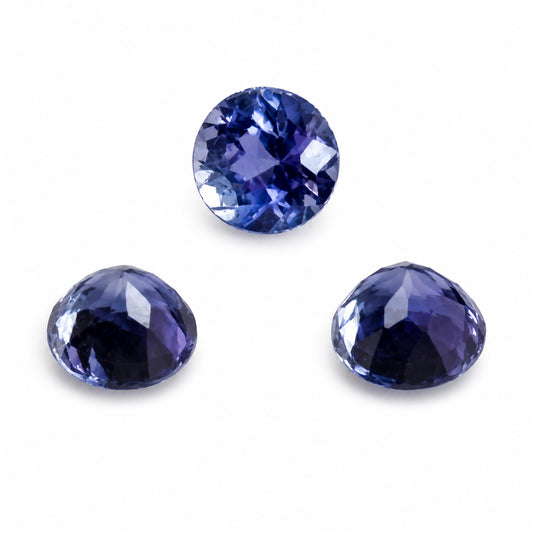 Natürlicher Tansanit - ca. 0,13 ct | Rund facettiert | Blau-Violett