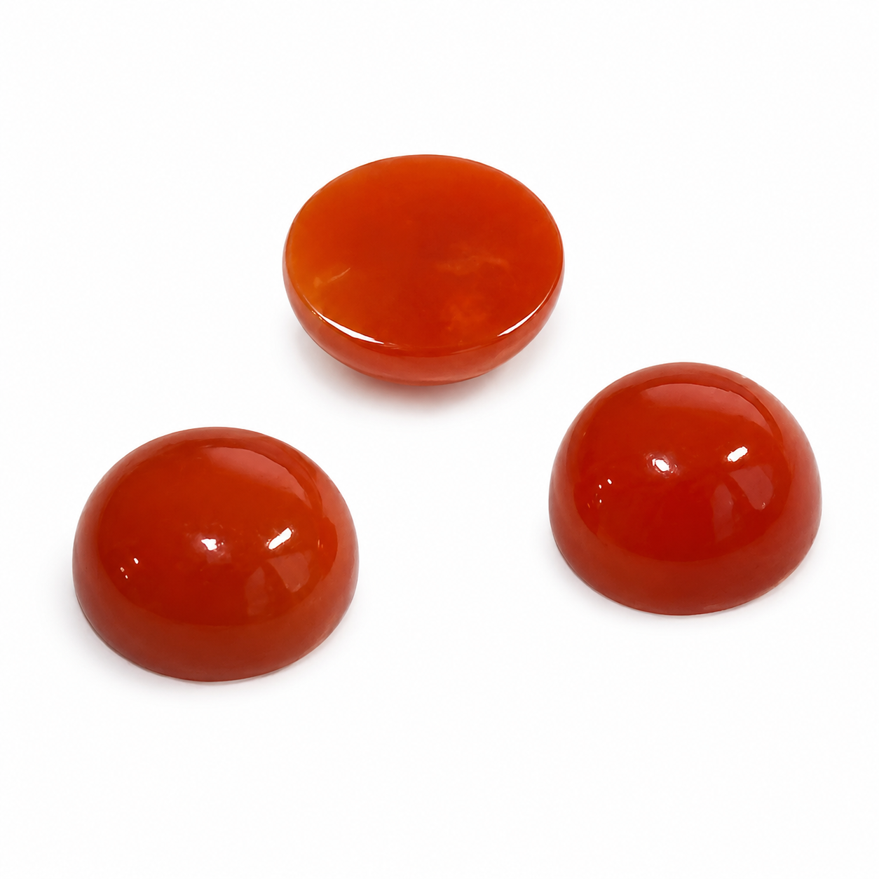 Natürliche Koralle - ca. 0,62 ct | Round Cabochon | Orange