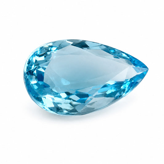 Natürlicher Topas - 15,93 ct | Tropfen facettiert | Türkisblau