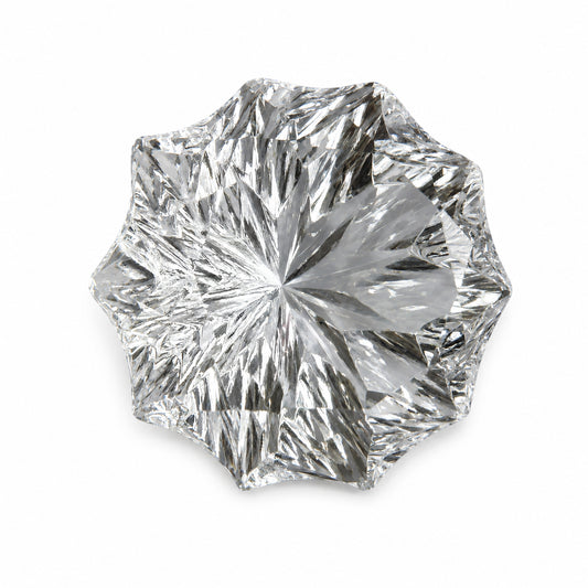 Natürlicher Bergkristall - 26,86 ct | Rund Designschliff | Farblos