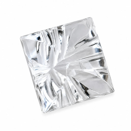 Natürlicher Bergkristall - 17,11 ct | Quadratischer Designschliff | Farblos
