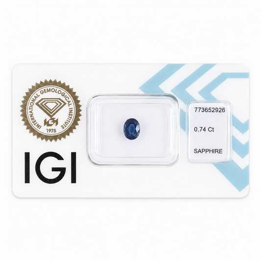 Natürlicher Saphir – 0,74 ct | Oval Mixed Cut | Tiefblau