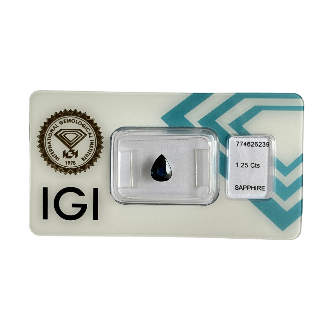 Natürlicher tiefblauer Saphir, Pear Mixed Cut, 1,25 ct, zertifizierter Edelstein für hochwertigen Schmuck.