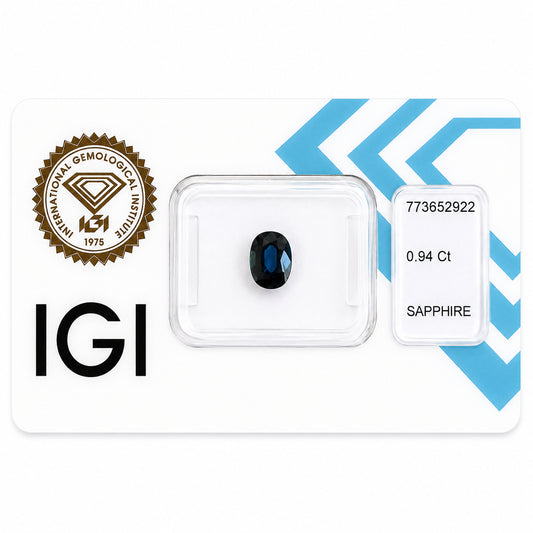 Natürlicher Saphir – 0,94 ct | Oval Mixed Cut | Tiefblau