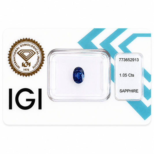 Natürlicher Saphir – 1,05 ct | Oval Mixed Cut | Tiefblau
