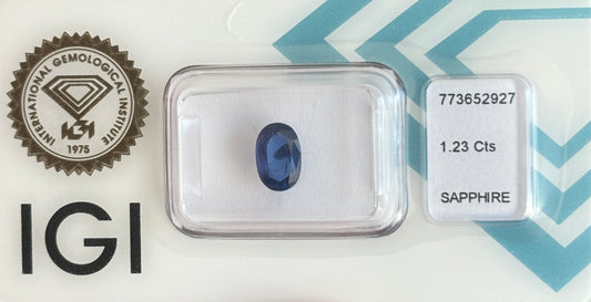 Natürlicher Saphir – 1,23 ct | Oval Mixed Cut | Tief Purpurblau