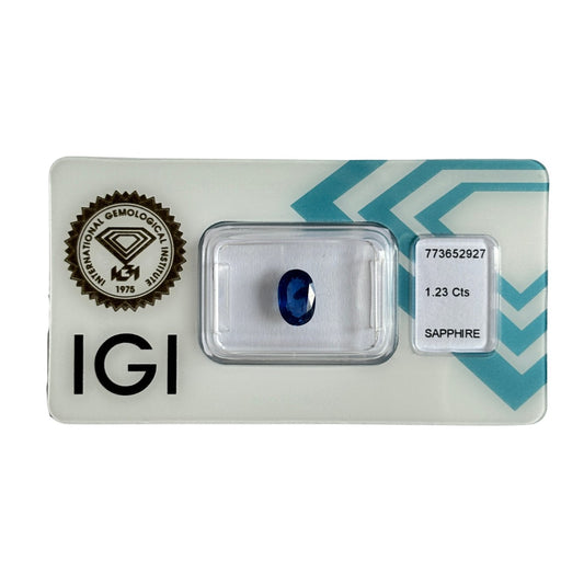Natürlicher tief purpur-blauer Saphir, Oval Mixed Cut, 1,23 ct, zertifizierter Edelstein für hochwertigen Schmuck.