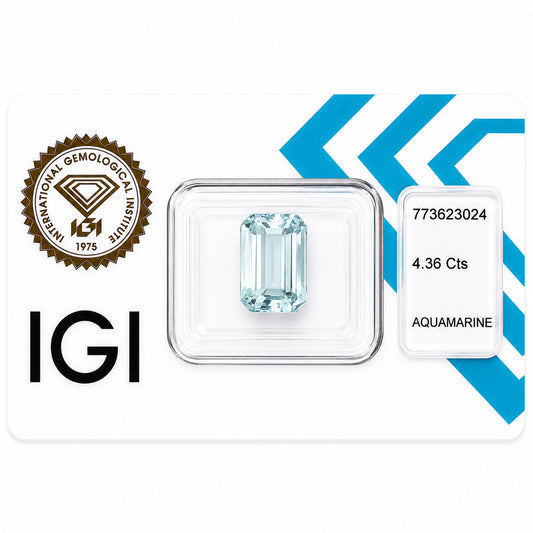 Natürlicher Aquamarin – 4,36 ct | Emerald Cut | Tiefblau