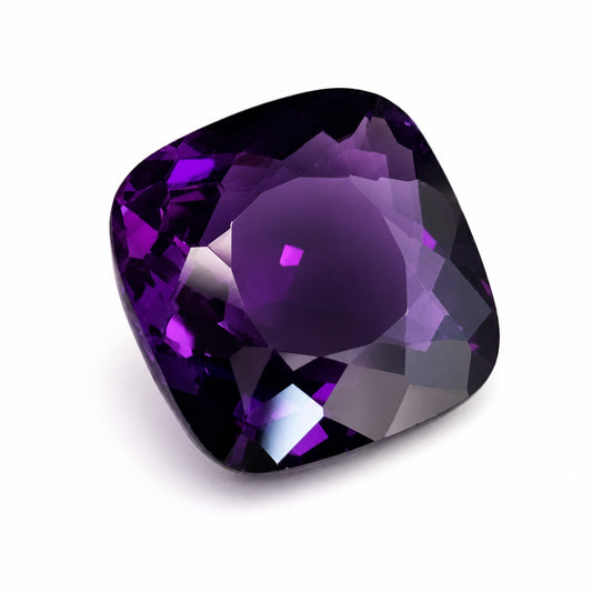 Natürlicher Amethyst – 22,94 ct | Square Cushion Mixed Cut | Tiefpurpur
