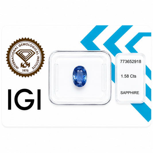 Natürlicher Saphir – 1,58 ct | Oval Mixed Cut | Blau