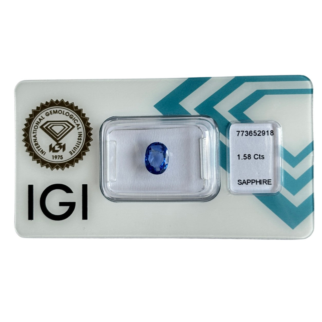 Natürlicher blauer Saphir, Oval Mixed Cut, 1,58 ct, zertifizierter Edelstein für hochwertigen Schmuck.