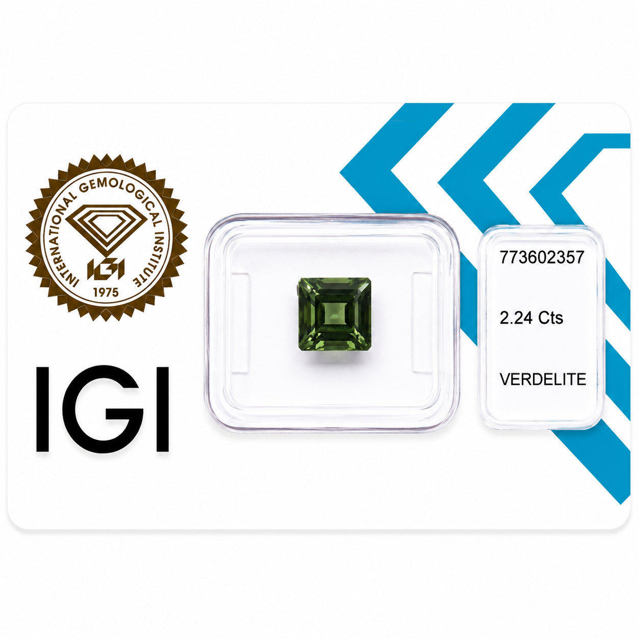 Natürlicher Verdelith – 2,24 ct | Square Step Cut | Tiefgrün