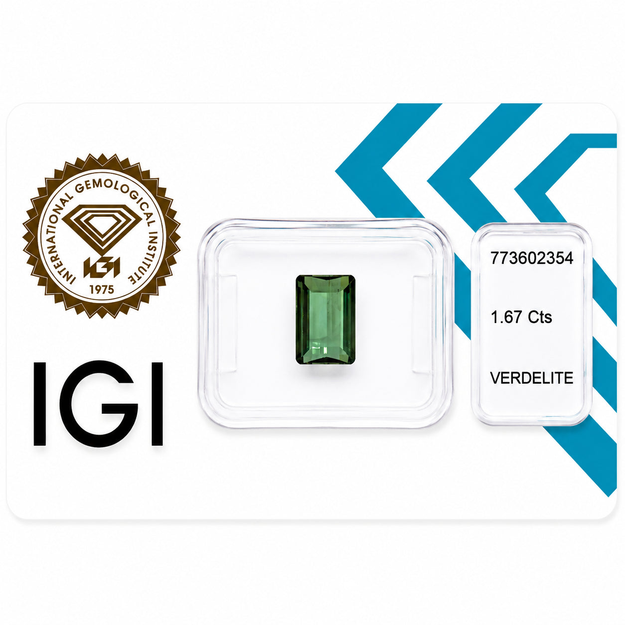 Natürlicher Verdelith – 1,67 ct | Rectangular Step Cut | Tiefgrün