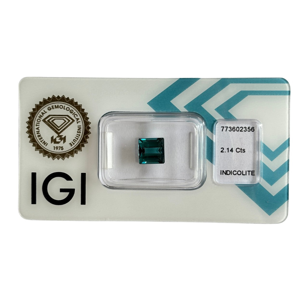 Natürlicher Indigolith – 2,14 ct | Square Step Cut | Tief grünblau